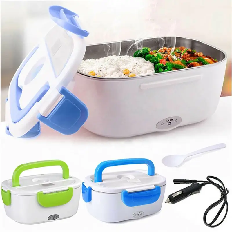 Drop Shipping 110V and 12V 40W Stainless Steel Portable Food Warmer Heater 1.5L Electric Lunch Box for Car and Home