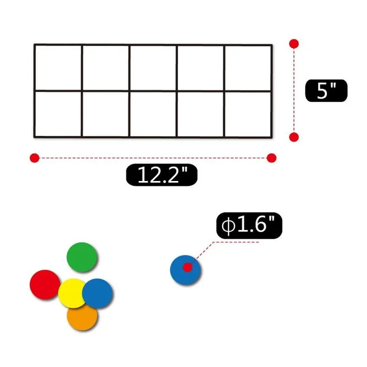 Детская математическая игрушка, 5 кадров и 55 ярких дисков, набор из 10 магнитных рамок