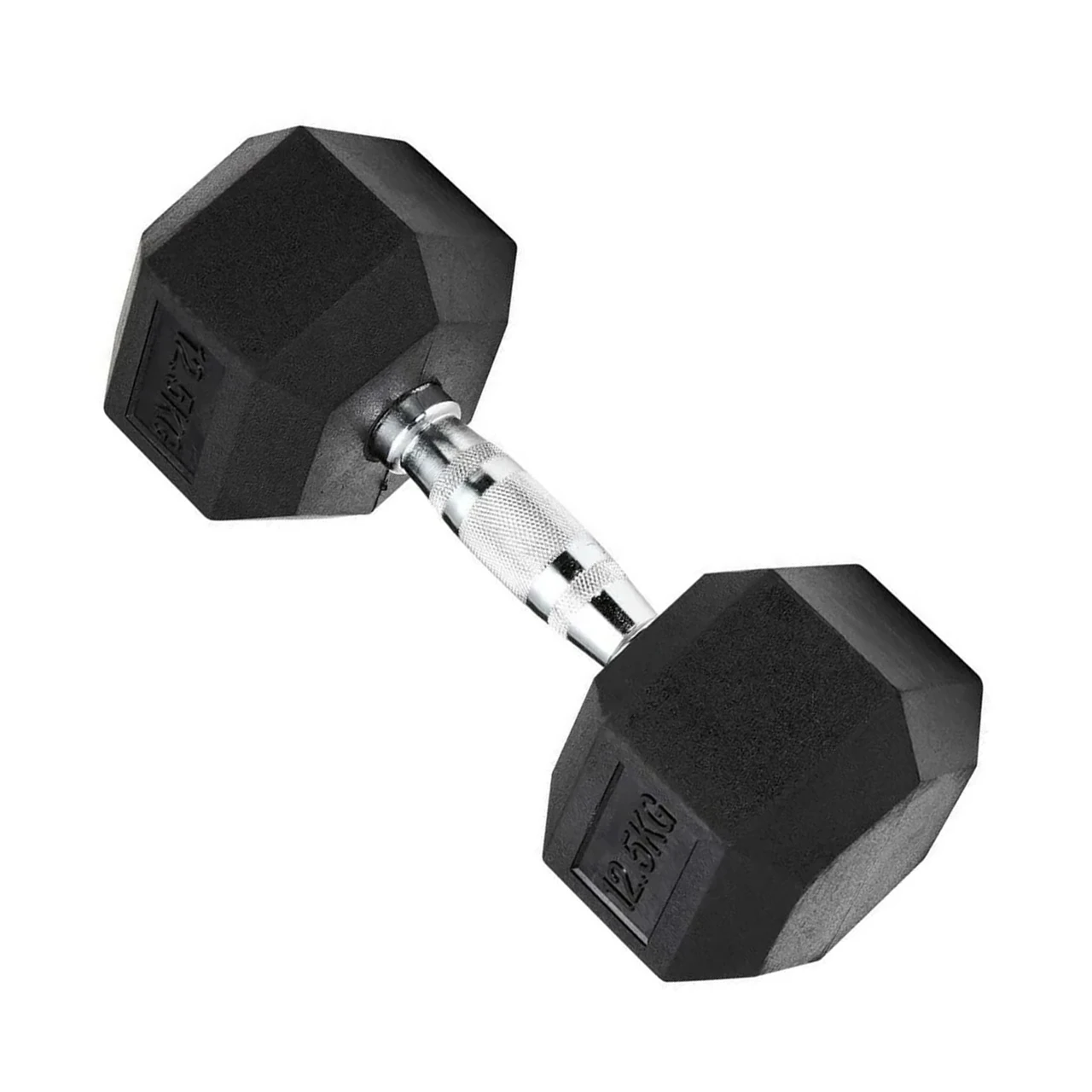 Wholesale Black Hex Rubber Dumbbells Coated Gym Dumbbell Pounds Fitness Weight Custom Logo Rubber Hexagon Dumbbells
