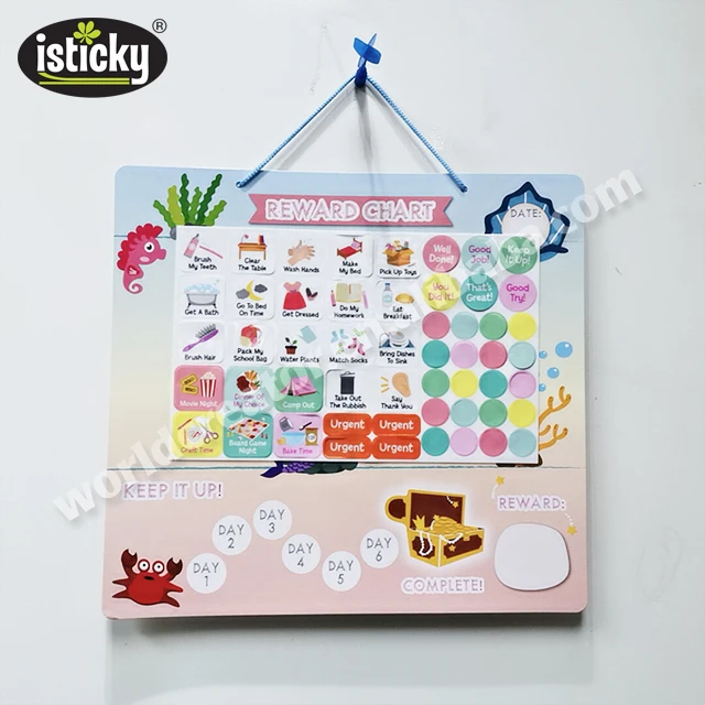 
High Quality reusable reward Chart learning board for Kids Behaviour Rewarding chart 