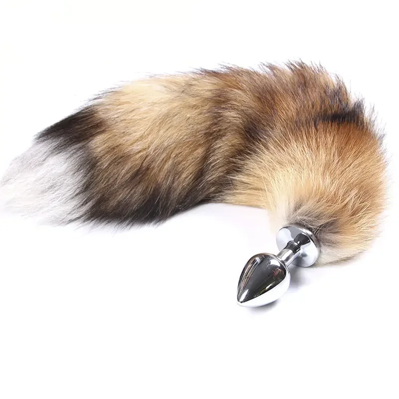 Wholesale Adult flirting Metal Butt Plug Fox Tail Plug For Couple Anal Plug Tail