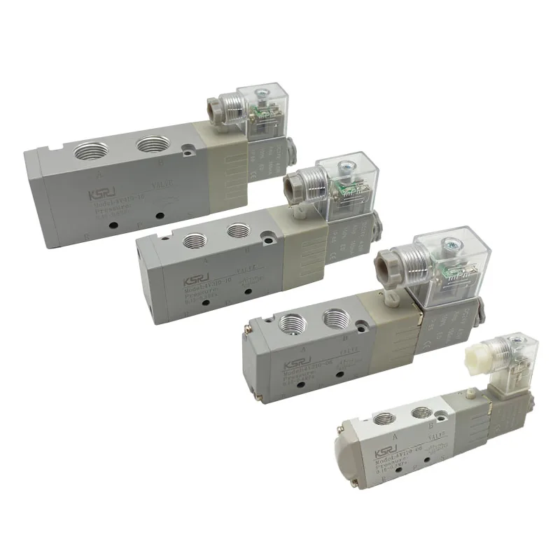 High Quality 4V Series Airtac Type 4V110-06 4V210-08 4V310-10 4V410-15 Single Coil Control Pneumatic Air Solenoid Valves