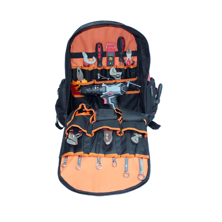 Latest Design Multi-Purpose Function Durable Hard Base Custom Heavy Duty Electricians Tool Bag Backpack