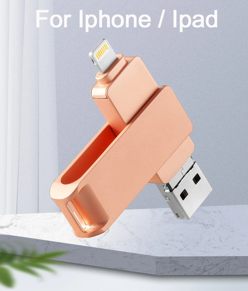 Custom USB Flash Drive For Iphone 64GB 128GB 256GB Real 100% Capacity No Fake With Retail Gift Box Free Engrave Logo