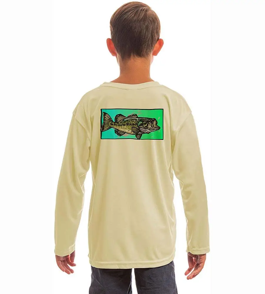 
Kid Customizable Pattern Monochrome UPF 50+ Sun Protection Long-Sleeved Blank Fishing Shirt 