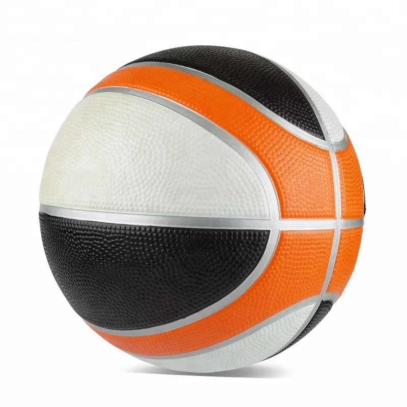 Wholesale Inflatable Colorful Sports Ball With Silver Line Rubber Basketball Ball