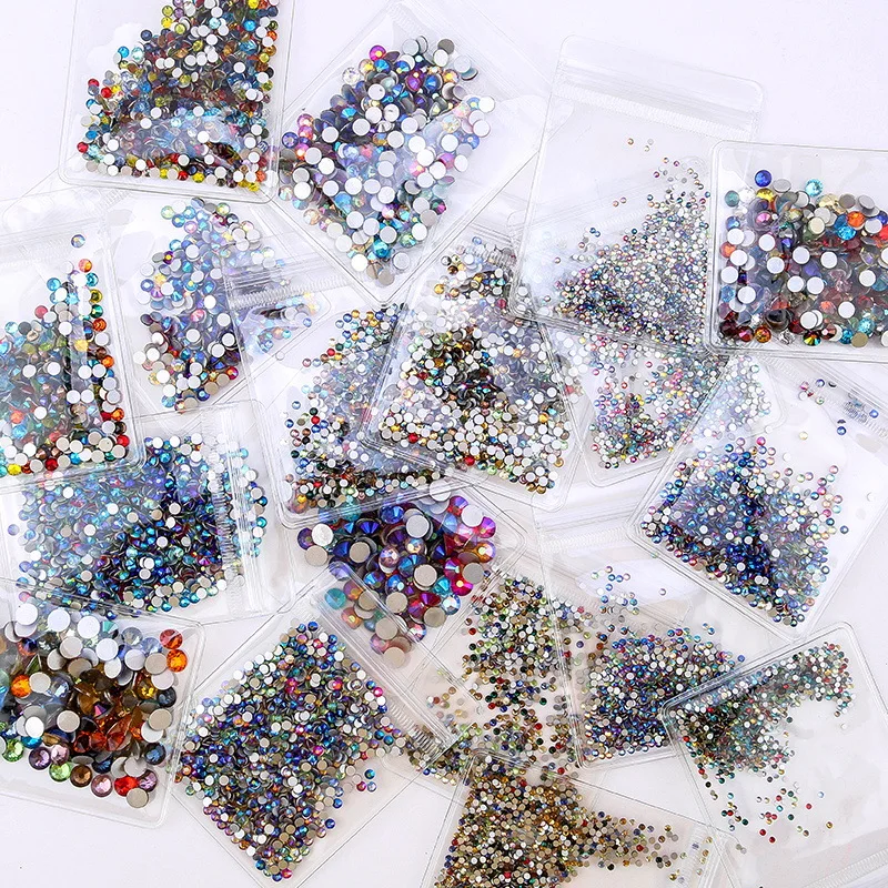 High Index Of Refraction AB Crystal Strass Flatback Glass Crystal Rhinestones For Cloth DIY Crafts And Nail Art