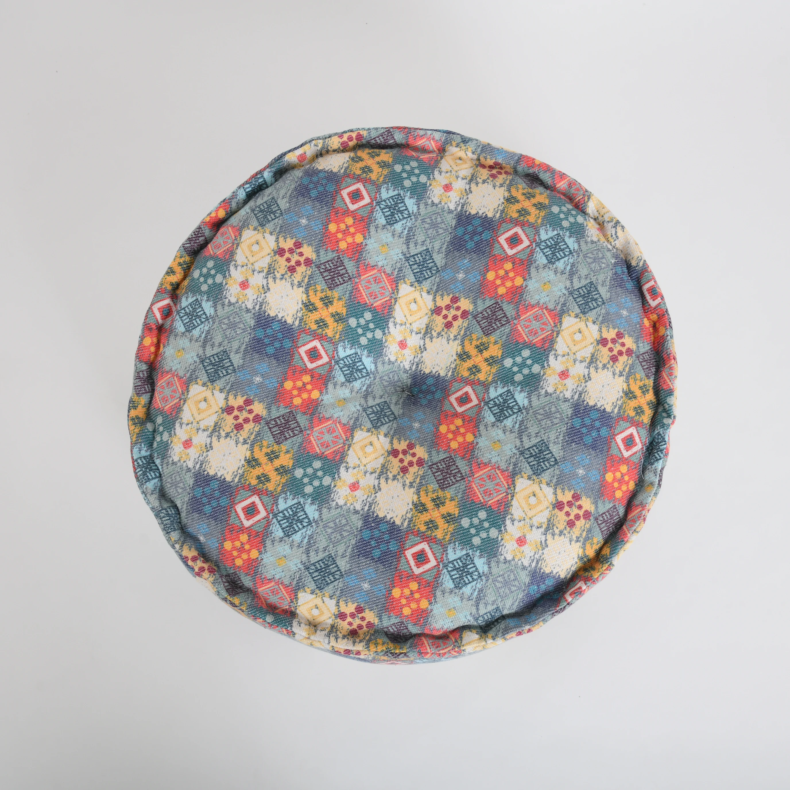 Tropical 60x60x30 100% Cotton Braid Cord-Handmade & Stitched Modern Design for Bedroom Stool Customizable Size and Shape
