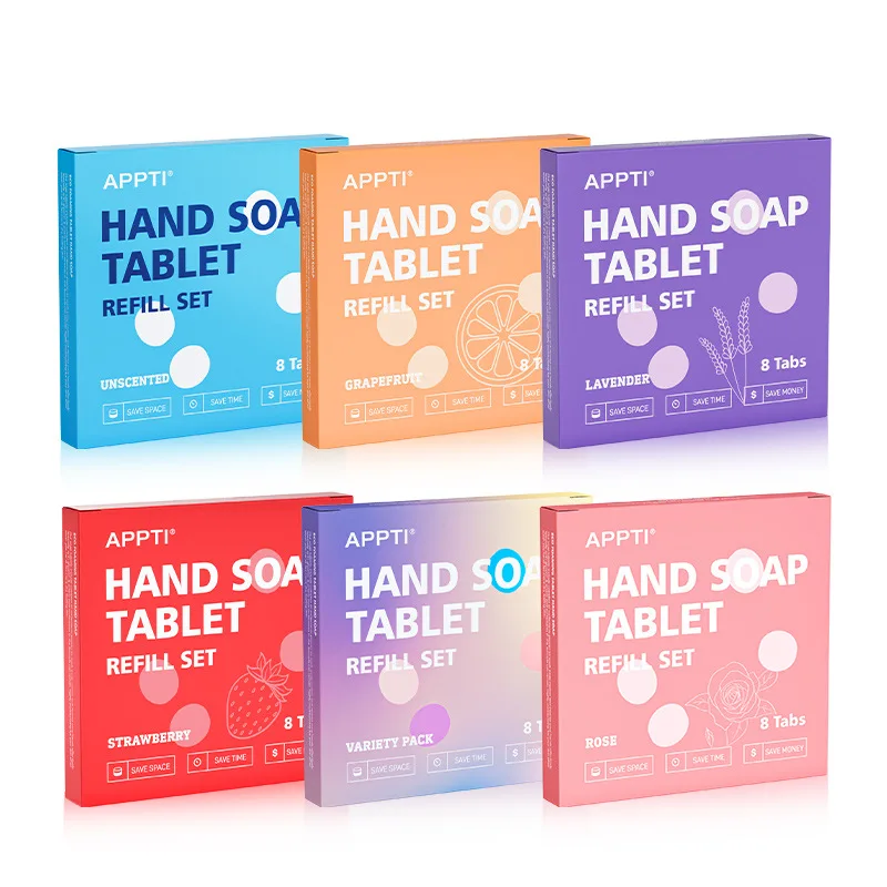 8pcs Eco Friendly Hand Soap Tablet Refill Foam Soap Liquid Hand Wash Effervescent Tablets