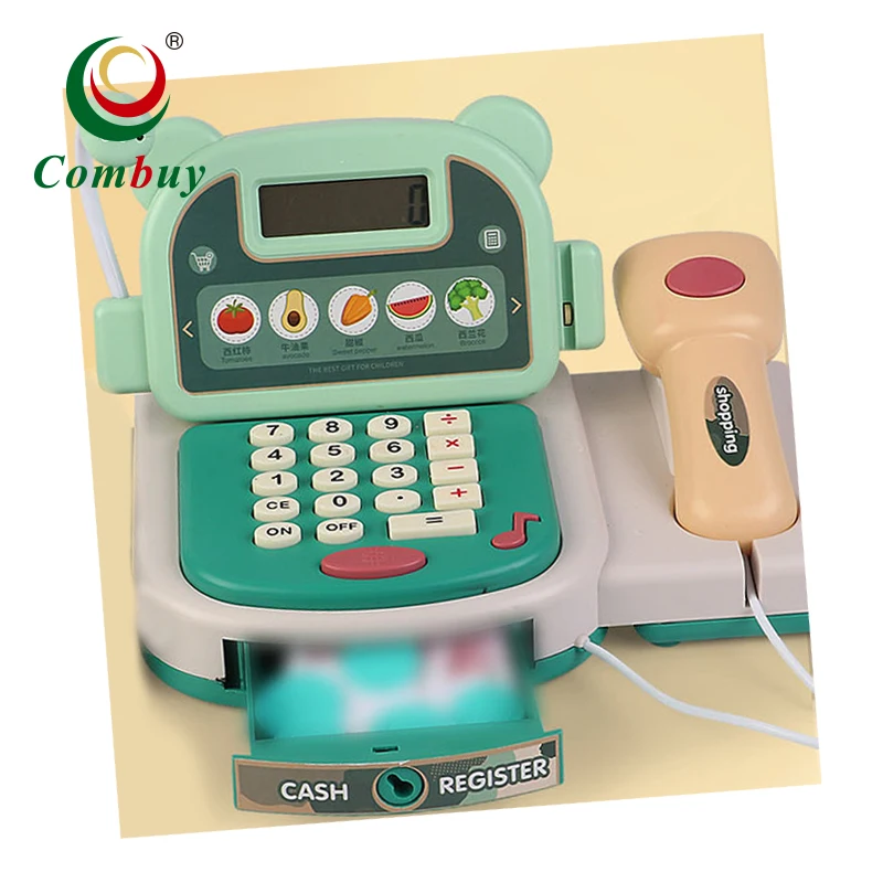 Shopping game pretend play kids calculator cash toy cashier