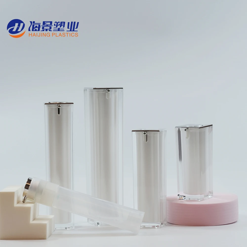 
Wholesale easy to open square shape cosmetic container pump 30ml 100 ml plastic sample bottles 
