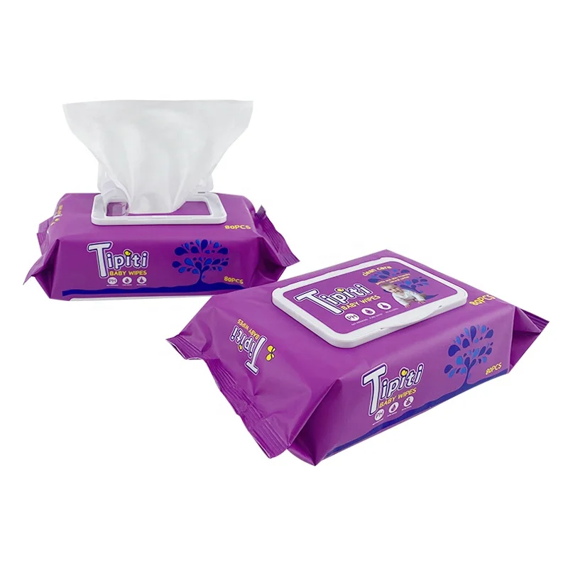 Wholesale OEM Brand Wet Wipes Customized Ultra Soft Nonwoven Disposable Scented 80pcs Baby Wipes