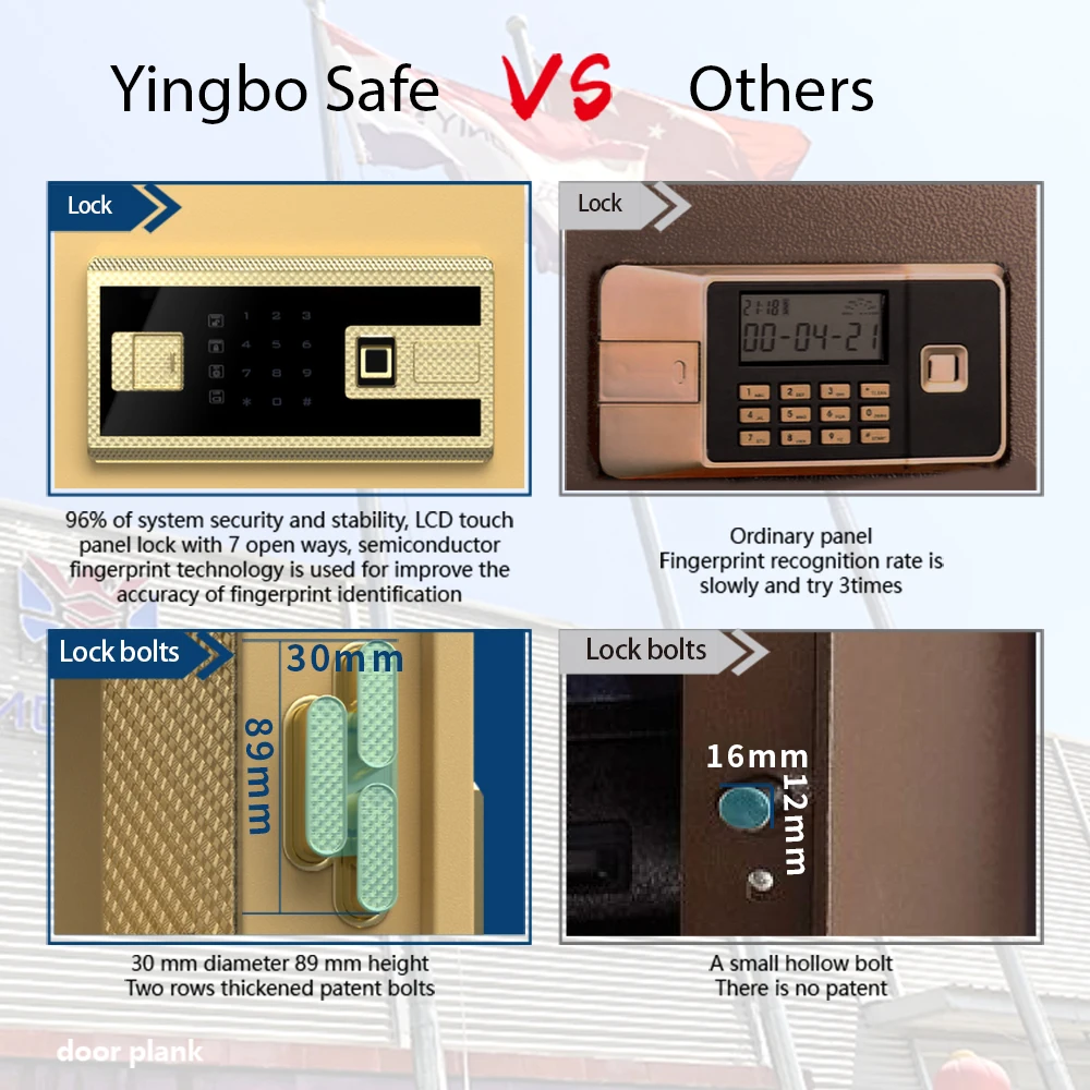 Large size safe box fingerprint lock home security big safe box