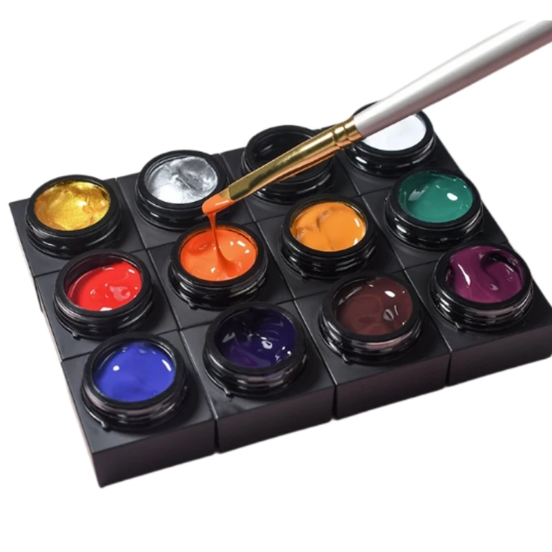 MyBeautyNails Rich Pigment Detailed Design 3D Texture Coloring Gel Polish Set Nail Paint Gel Uv Nail Painting Pot Nail Gel Color