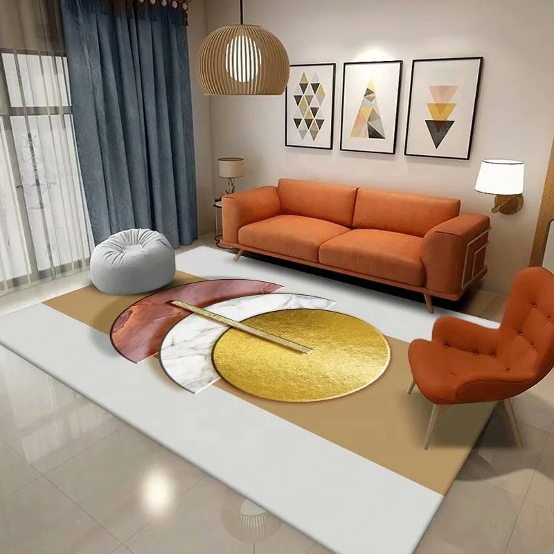 Золотистые серые напольные коврики современные Лоскутные абстрактные мягкие