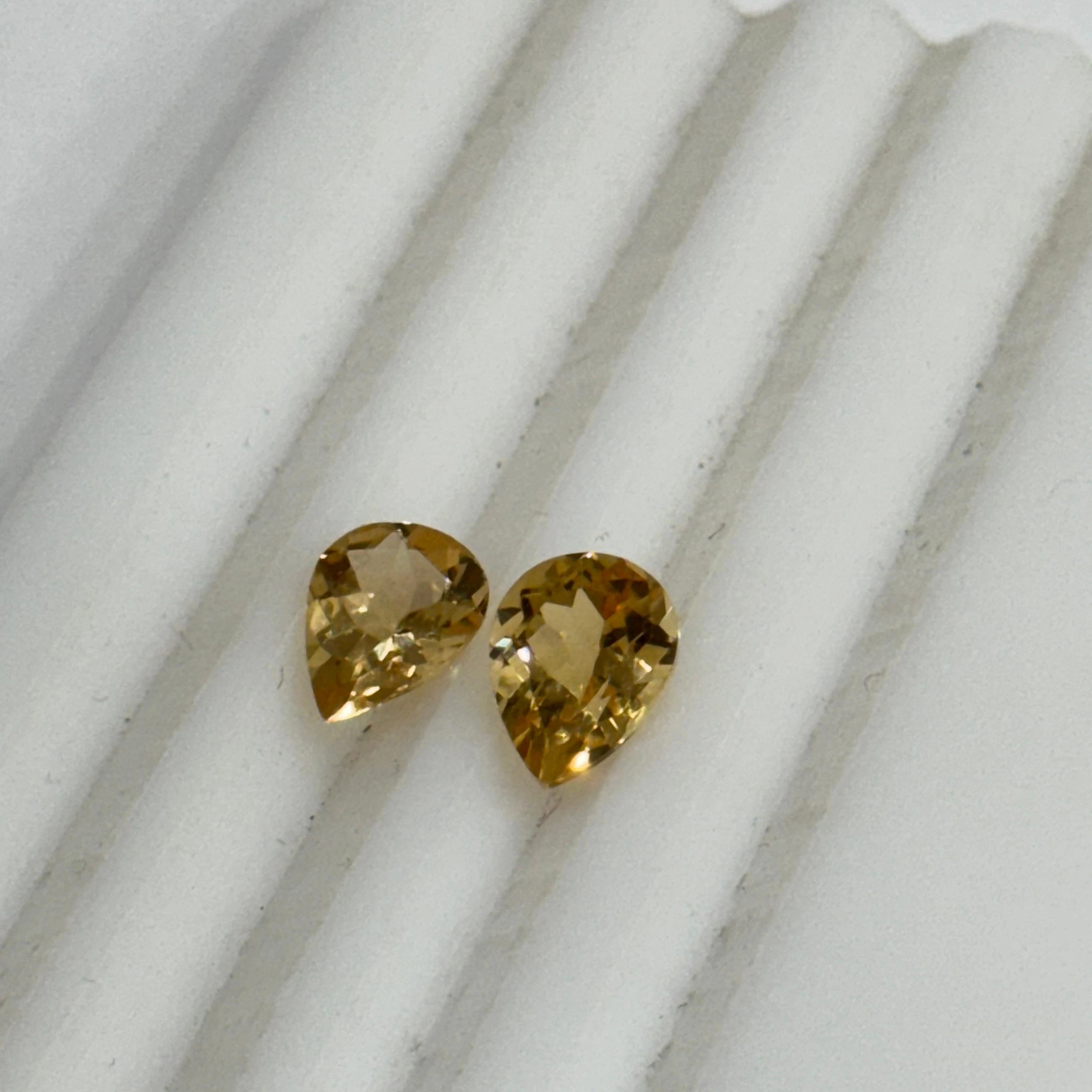 Natural Imperial Topaz Top Quality Pear Cut Pair Loose Rare Mineral Imperial Topaz Gemstone