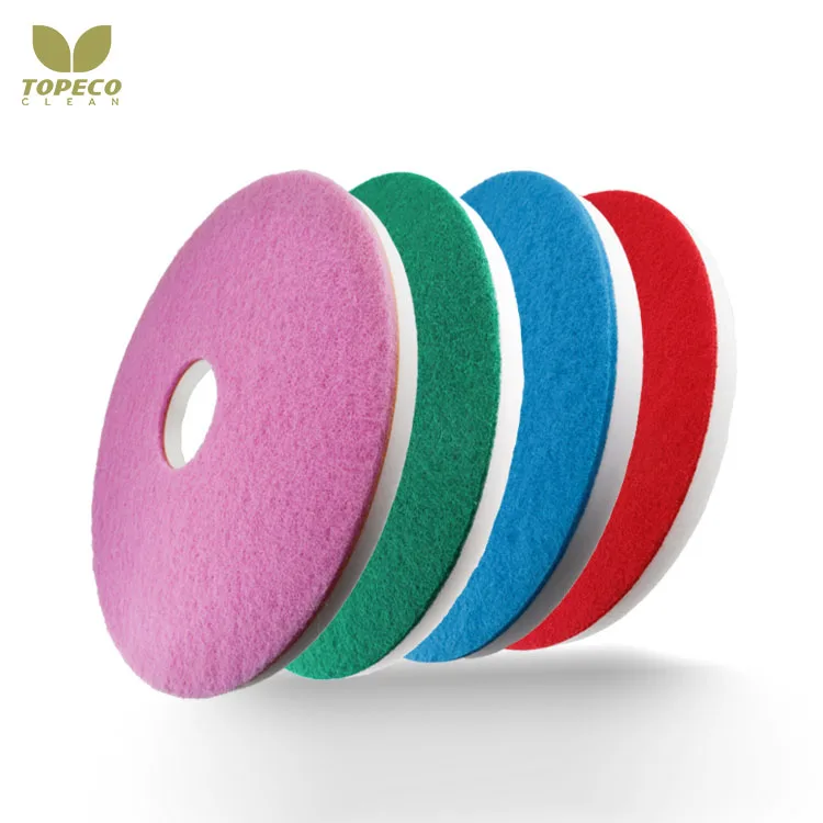 Topeco Floor Mop Round Melamine Foam Magic Cleaning Sponge Eraser Scouring Pad Melamine Sponge Pad For Floor Machine Tiles