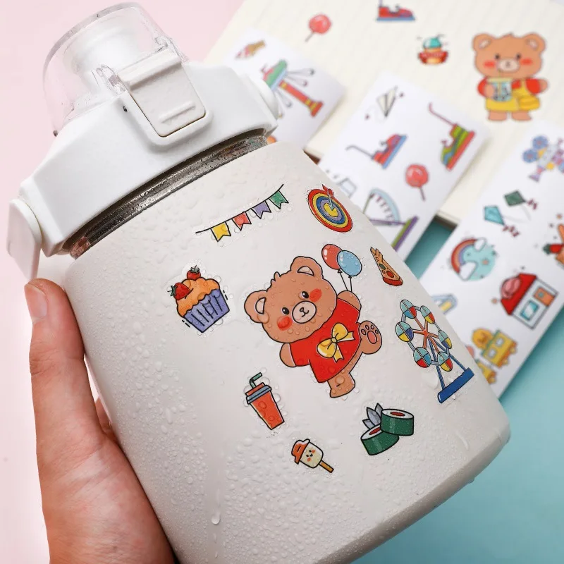 Custom logo  waterproof cute sticker  uv dtf wraps for drinking water cup  glass tumbler