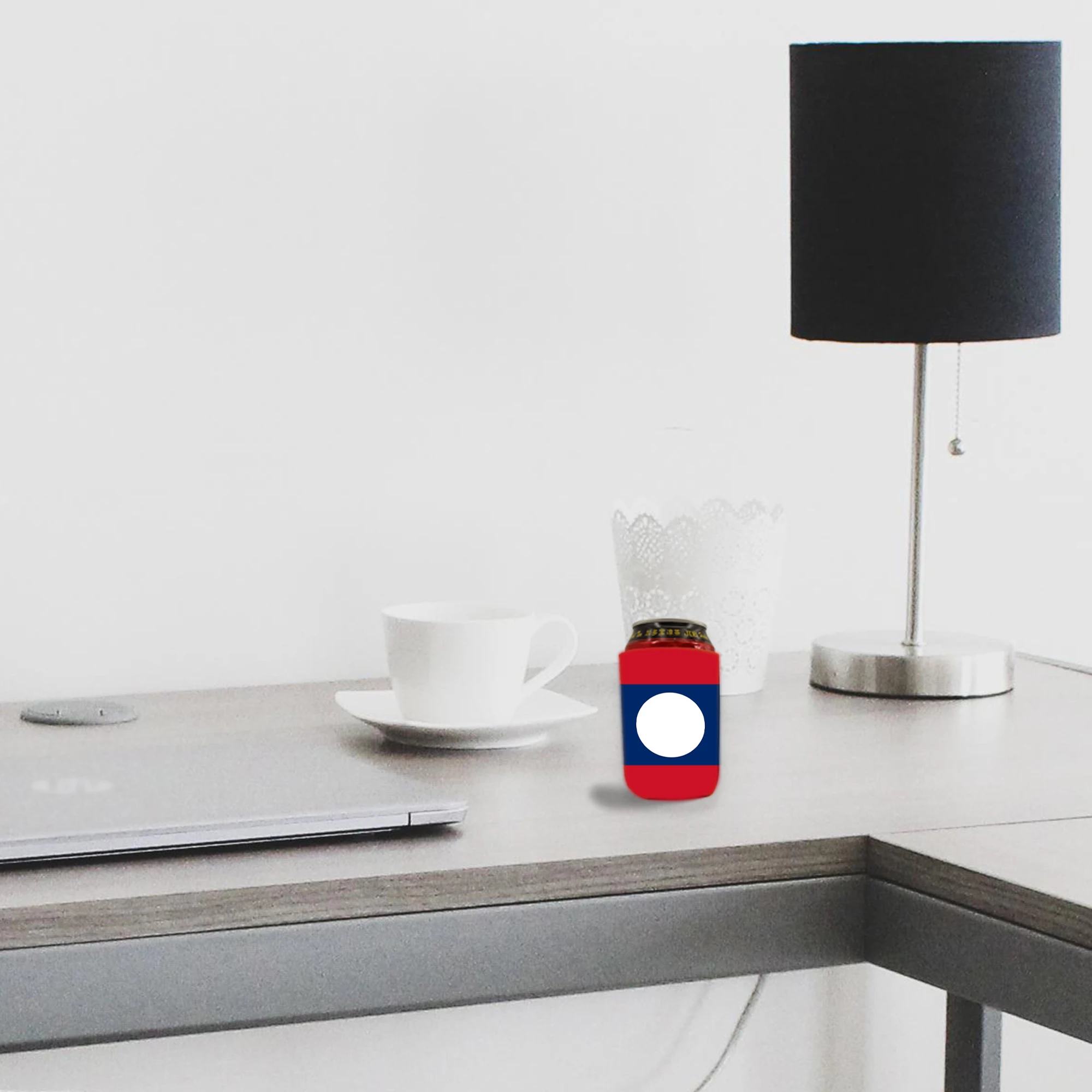 Customizable Neoprene Cup Sleeves for Tea and Beverages Reusable Laos flag colour Personalized Automobile tea cup sheath