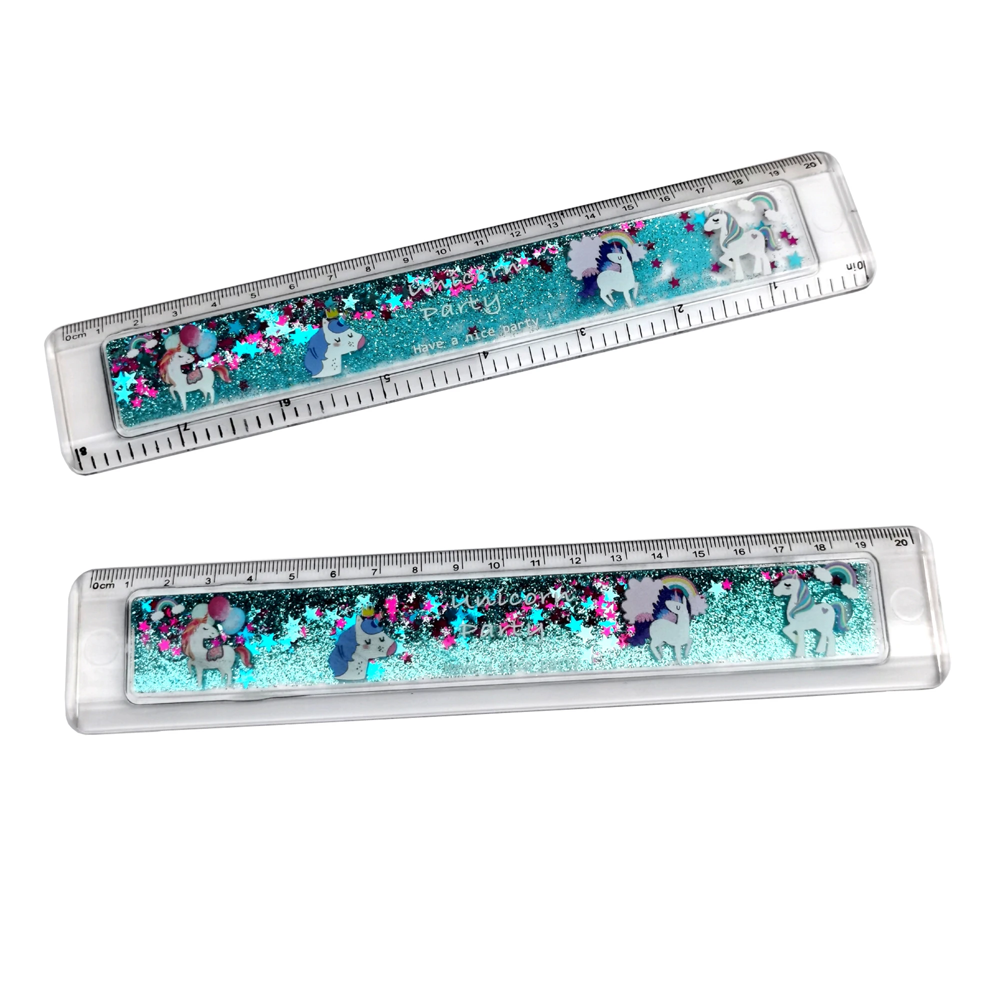 20cm promotional custom clear acrylic quicksand rulers