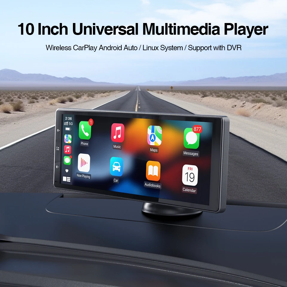 JMC IPS сенсорный экран 10 26 дюймов беспроводной CarPlay Android Auto AUX Linxu система портативное навигационное устройство для универсального автомобиля