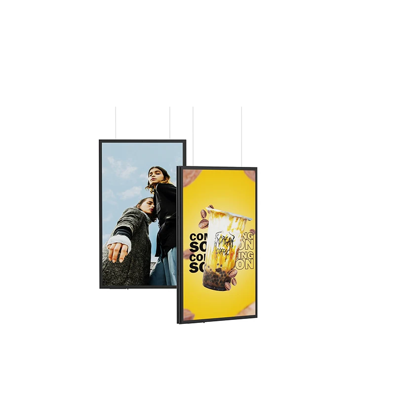Hanging Lcd Advertising Equipment Wall Mount Digital Signage Screens 55inch Android High Brightness Window Double Sided Screens