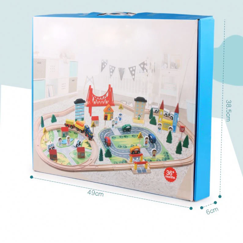 Promotion high quality 95PCS wooden train track set toysMontessori classic educational for boys girls