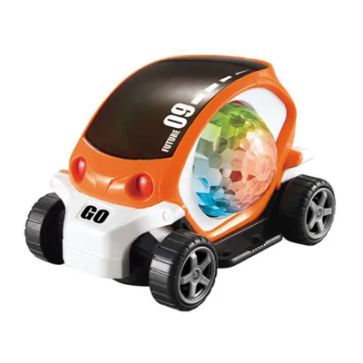 Newest B/O 3D light rotating colorful music cartoon traffic vehicle children electric car toy
