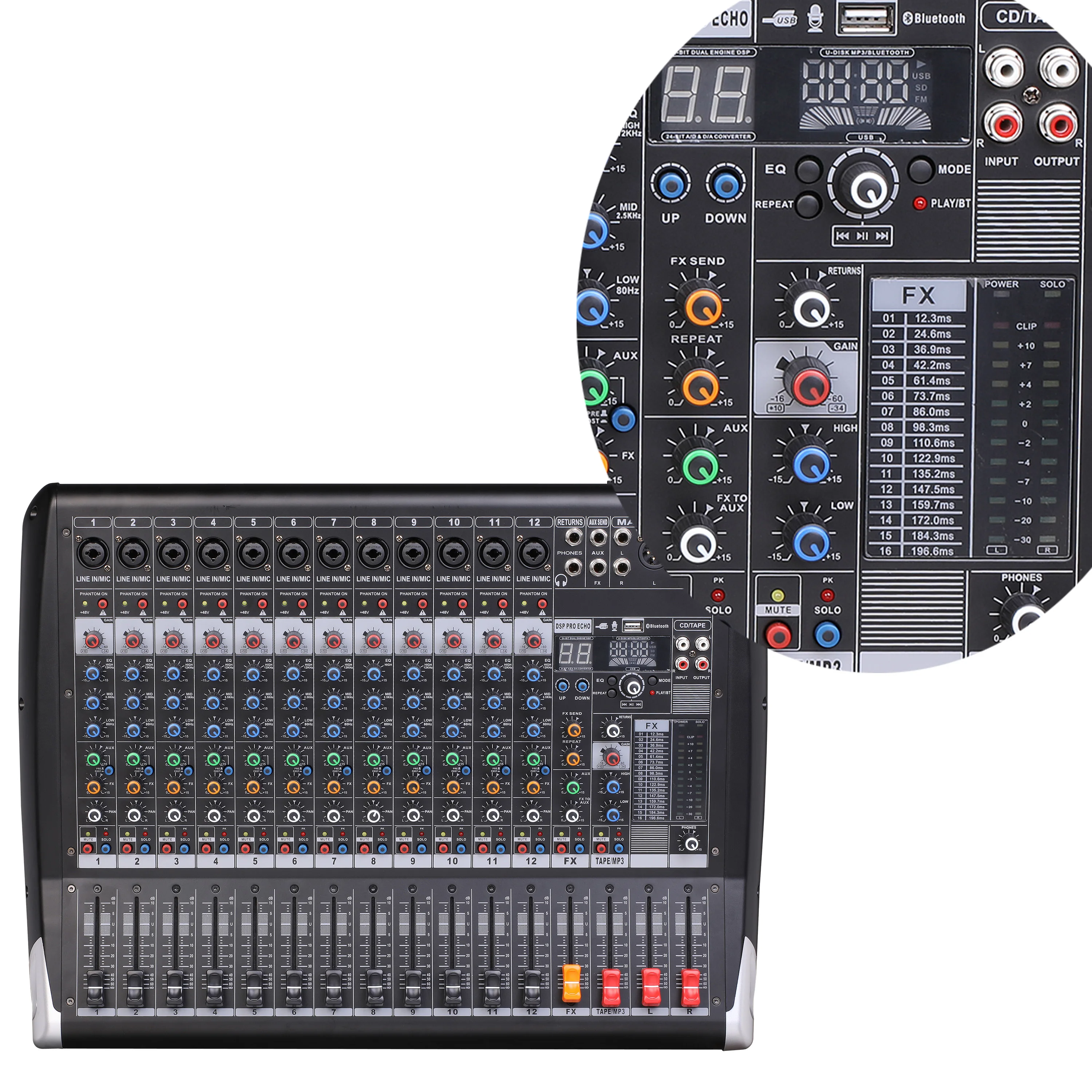 Pa system dj controller professional broadcasting digital sound 12 Channel Mixer