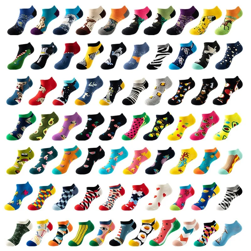 Wholesale Novelty Funny Socks Unisex Cotton Socks Men Short Ankle Happy Socks Men For Summer