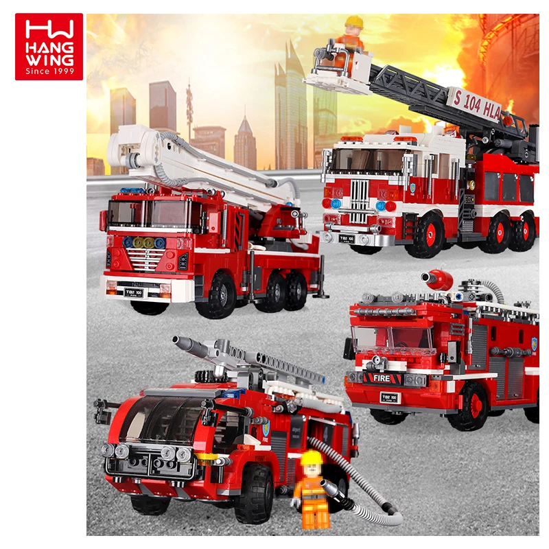767PCS Blocks Education Diy Bricks Airport Fire Truck Building Block Sets Toys Car For Kids