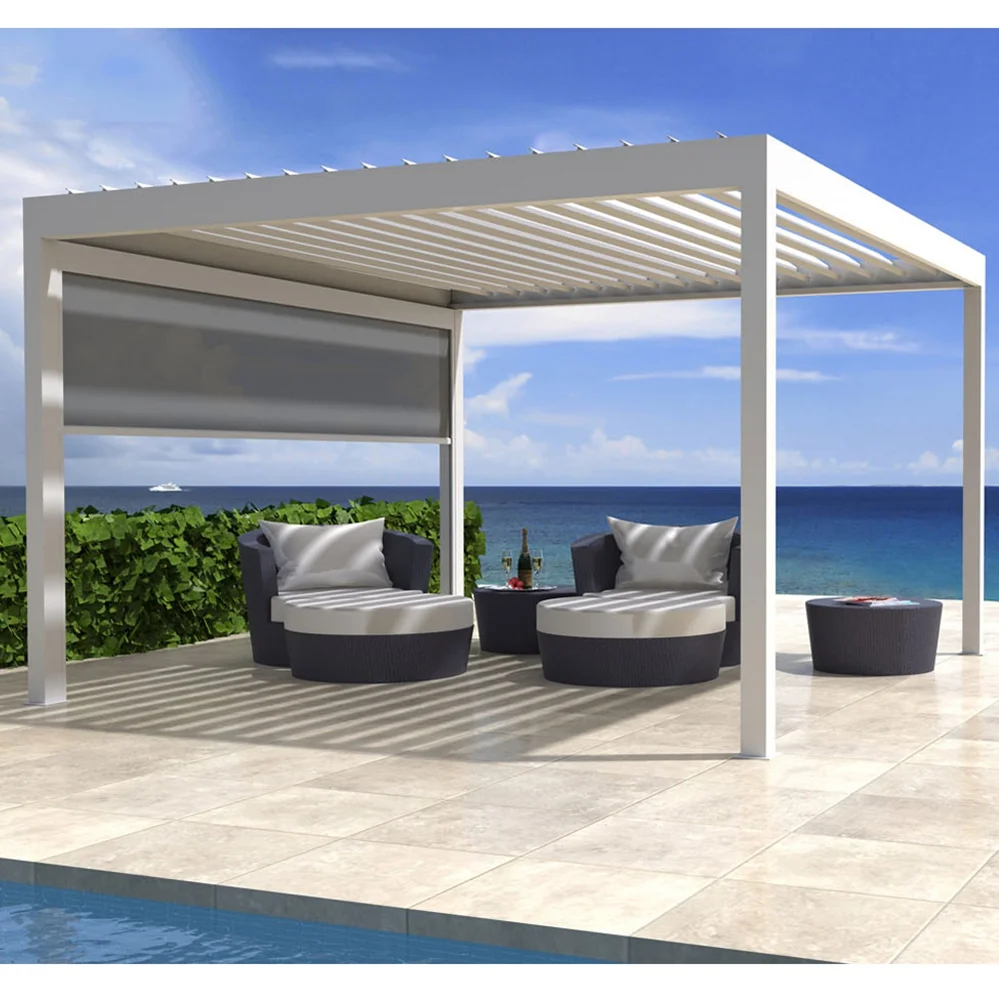 exterior biocoimatic aluminium arches, trees, pergolas motorised aluminio rectangular turkey with louvered