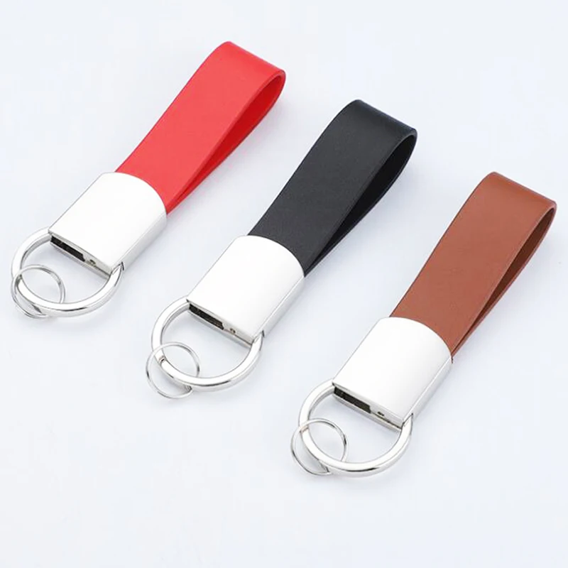 Oneway Wholesale Personalized Fashion Sublimation Blank Custom Logo Key Chain Leather Keychain