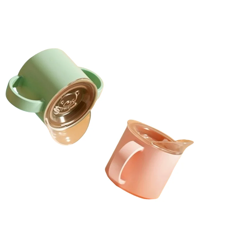 No-Spill Easy Grip Baby Travel Tumbler Cup BPA Free Drop-proof Kids Learning Sippy Cup Baby Trainer Mug With Handle And Lid
