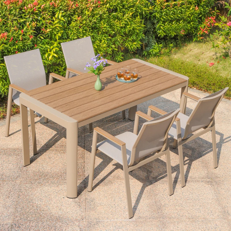 balcony furniture outdoor restaurant Garden modern plastic wood patio set outdoor furniture teak outdoor furniture