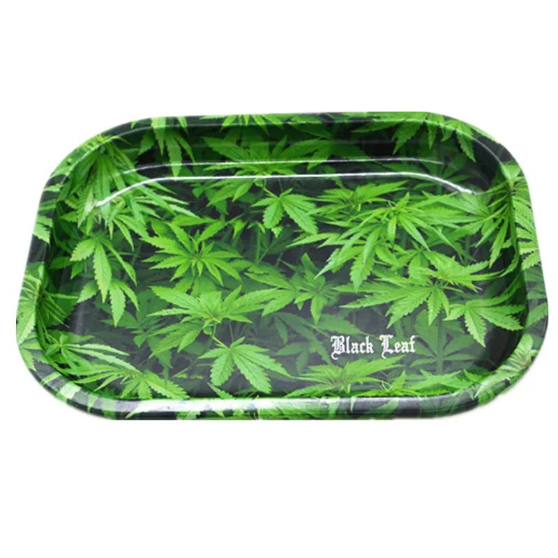 new style custom color tinplate metal smoke tray rectangular metal food serving trays rolling cigarette service tin tray