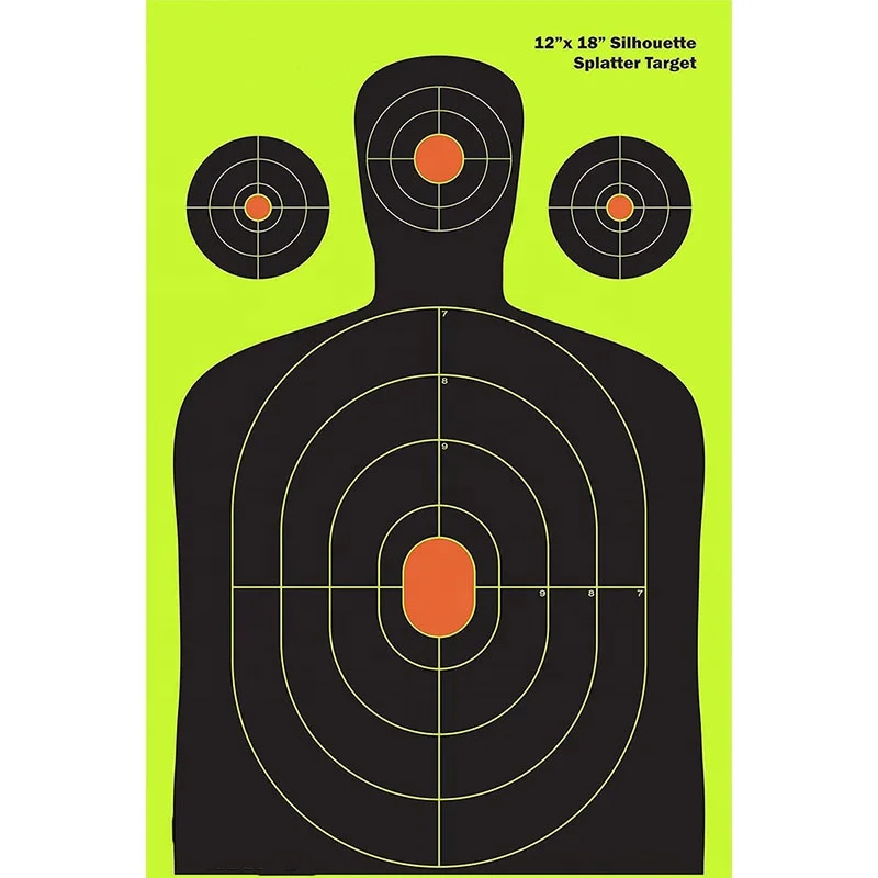 Highly Visible Shooting Sports Targets High Contrast Color Silhouette Splatter Target 12 x 18 Splatter Target