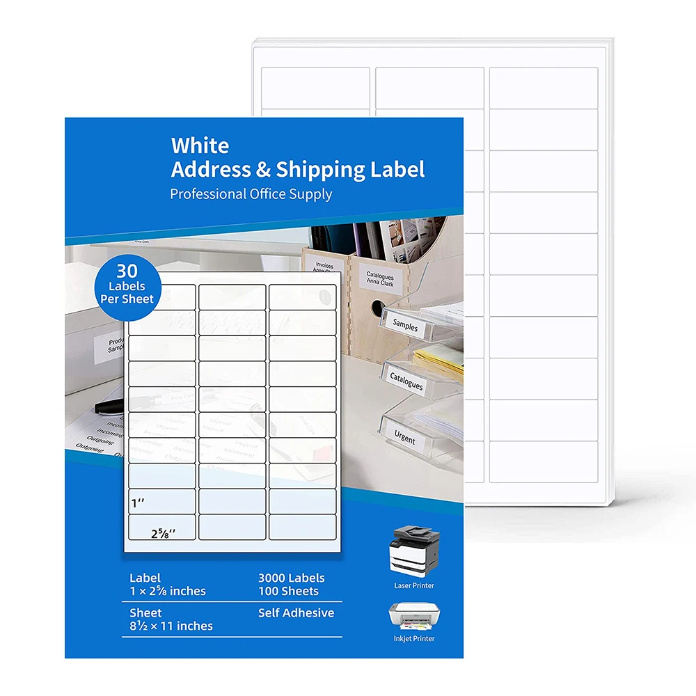 Packaging Provide Design Adress Sku Etiquette Shipping Label 30Pcs Per Self Adhesive FBA A4 Paper Barcode Sticker