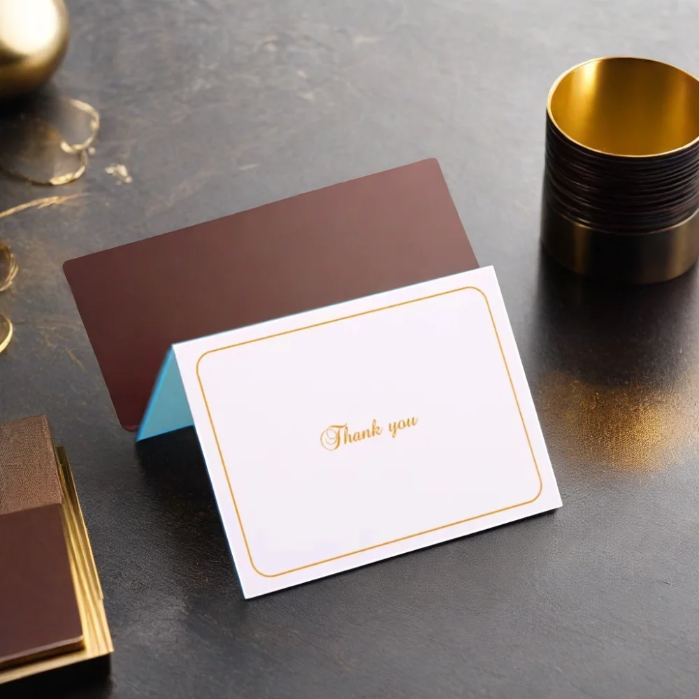 300gsm Luxury Gold Foil Business Cards Elegant Happy Birthday Greeting Card Printing Service for Paper & Paperboard