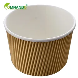 new style kraft paper corrugated soup cups for thickening hot and cold food disposable kraft paper soup cups