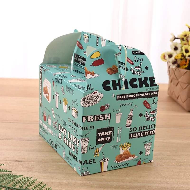 
Custom cartoon birthday cake box for children custom marked kraft bear cake box with handling 