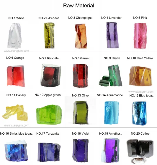 Starsgem CZ Rough Pink Red Black Purple Cubic Zirconia Raw material