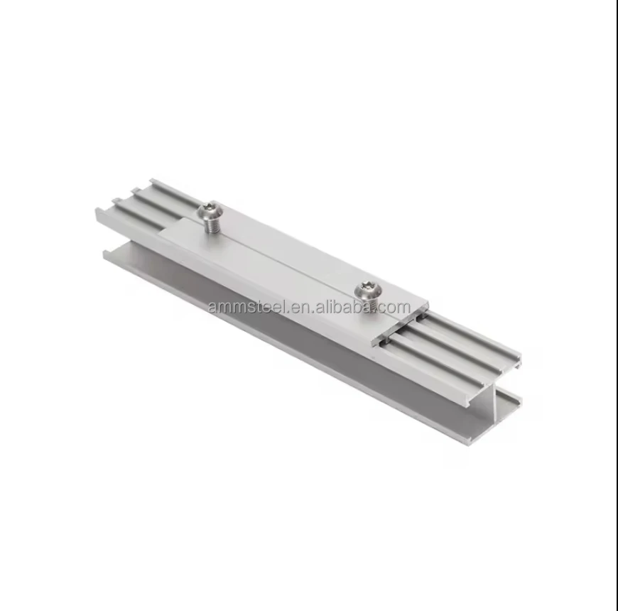 Steel H-Shaped Guide Rail Aluminum Profile Photovoltaic Panel Bracket Roof Installation Ground Solar Frame Alloy H-Frame Guide