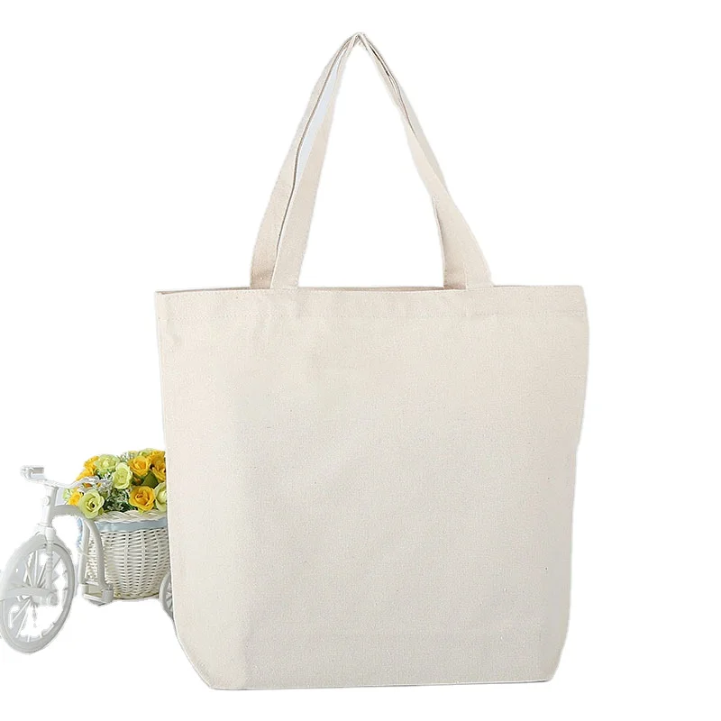 Wholesale custom sublimation printed logo tote cotton canvas bag supplier eco friendly fashion cheap casual korean with zipper