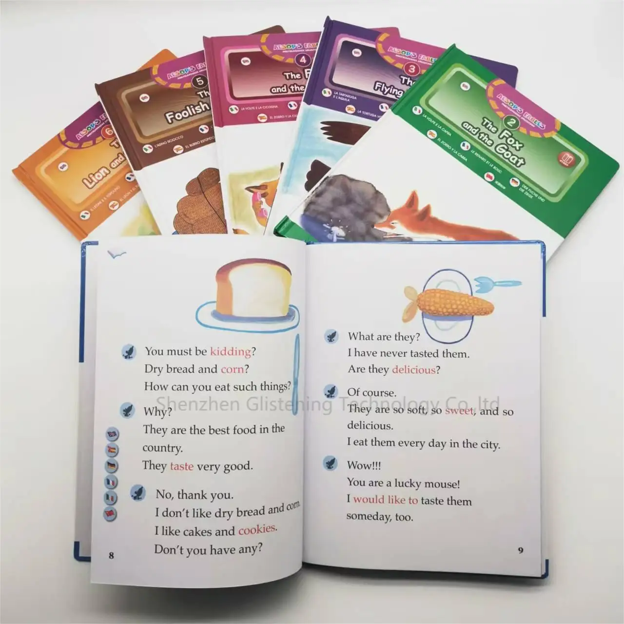 New arrival Little bear speaking sound voice pen teaching English Chinese Spanish French Italian story books learning toy