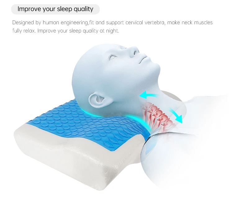 Luxury Comfort Summer Silicone Ice Visco Memory Foam Cool Ice Gel Cooling Pillow