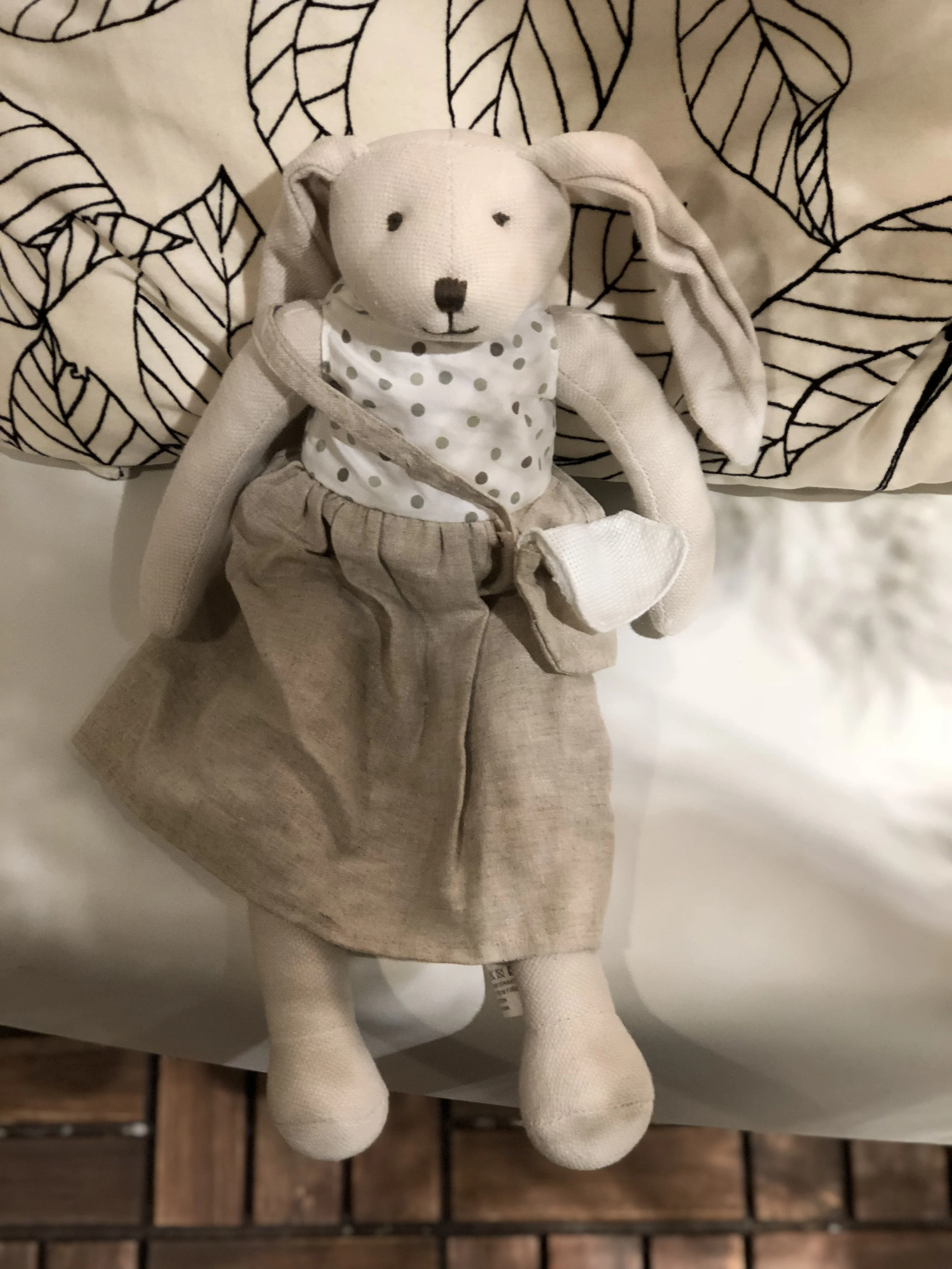 easter baby gift cotton line bunny doll clothes toy plush flower fabric bunny doll