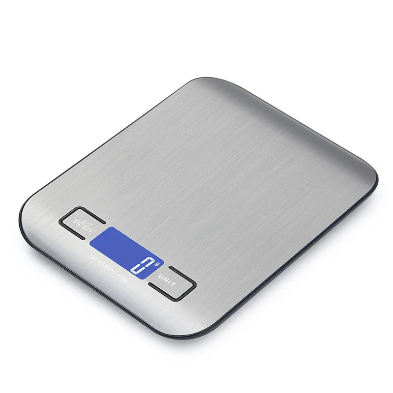 Electronic Digital Scales 5kg 10kg 1g Weights Scale Stainless Steel Food Balance Measure Tools LED Display Kitchen Scale Black