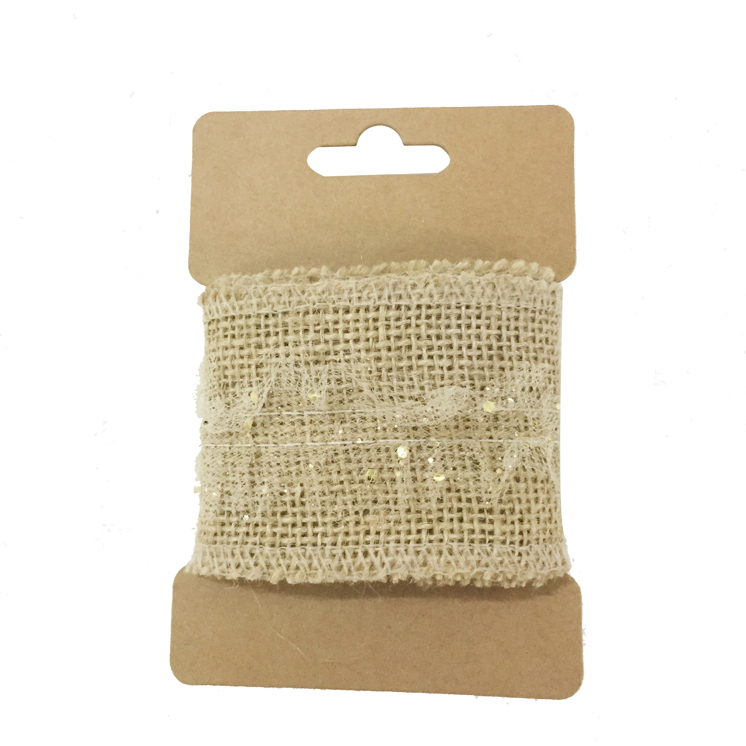Wholesale Jute Hemp Rope Natural Jute Burlap Fabric Ribbon With Gauze Twine For Ribbon for Wedding Events Party and Home Decor