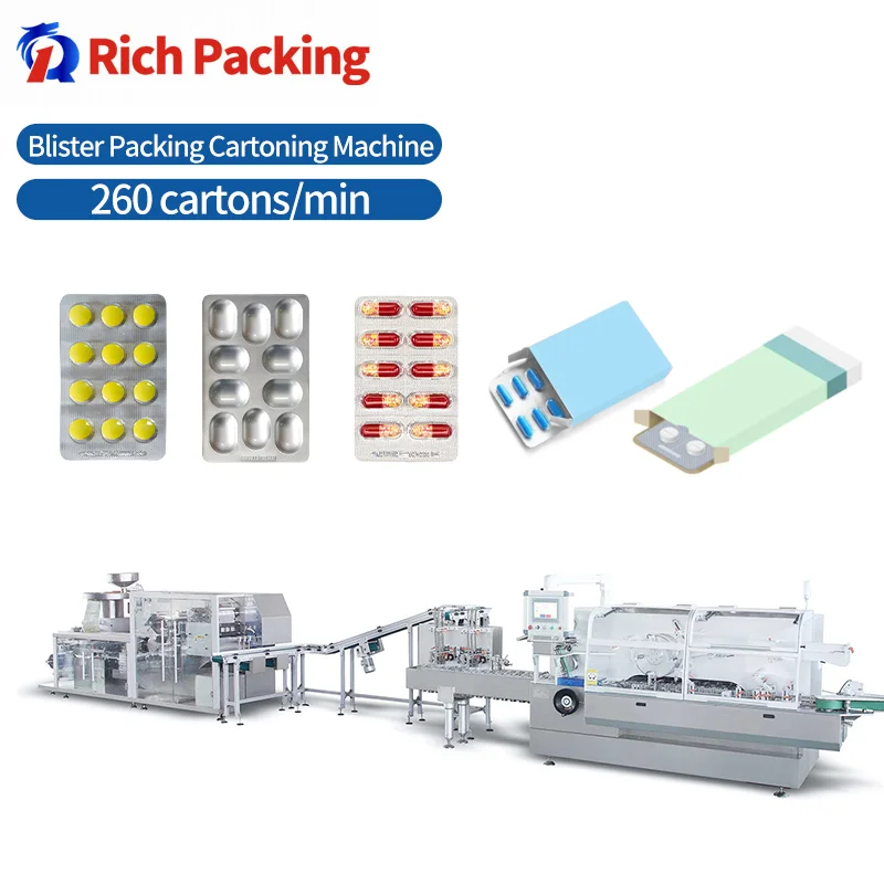 High Quality 260 Carton Per Min Capsule Pill Tablet Blister Cartoning Packing Machine